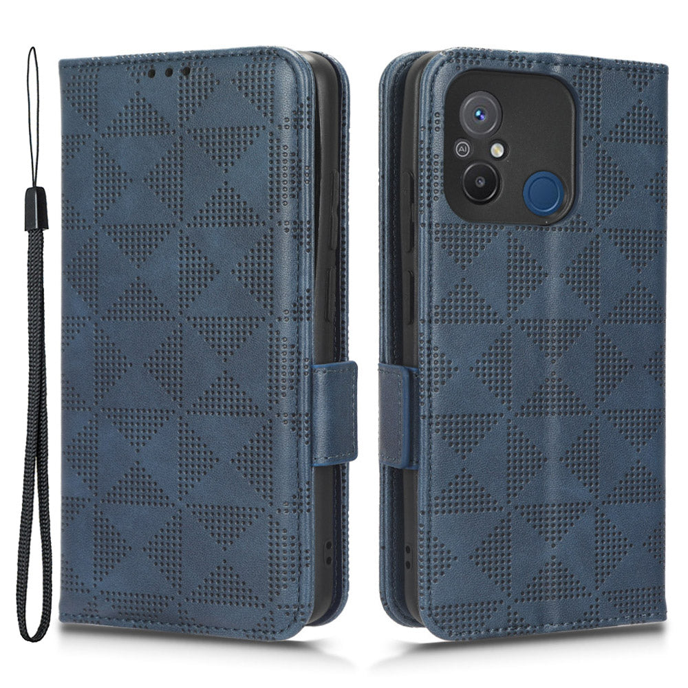 Cell Phone Case For Xiaomi Redmi 12C 4G 11A 4G PU Leather Imprinted Triangle Pattern Stand Protective Phone Cover Wallet Cell Phone Case For Xiaomi Redmi 12C 4G 11A 4G PU Leather Imprinted Triangle Pattern Stand Protective Phone Cover Wallet